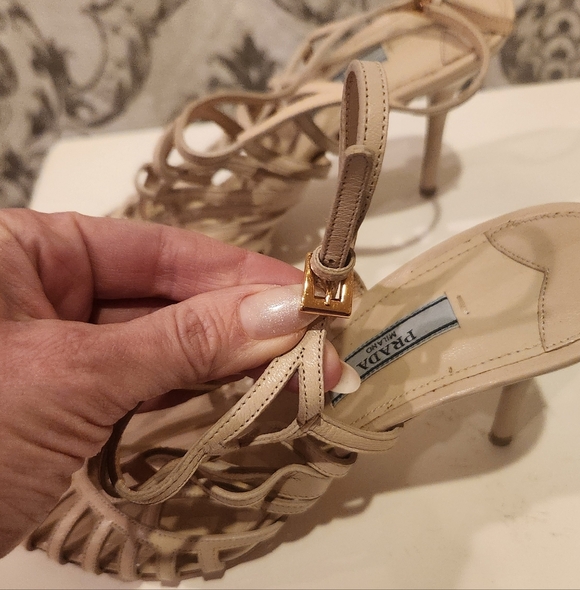 Prada Beige Strappy Sandals - Picture 4 of 8